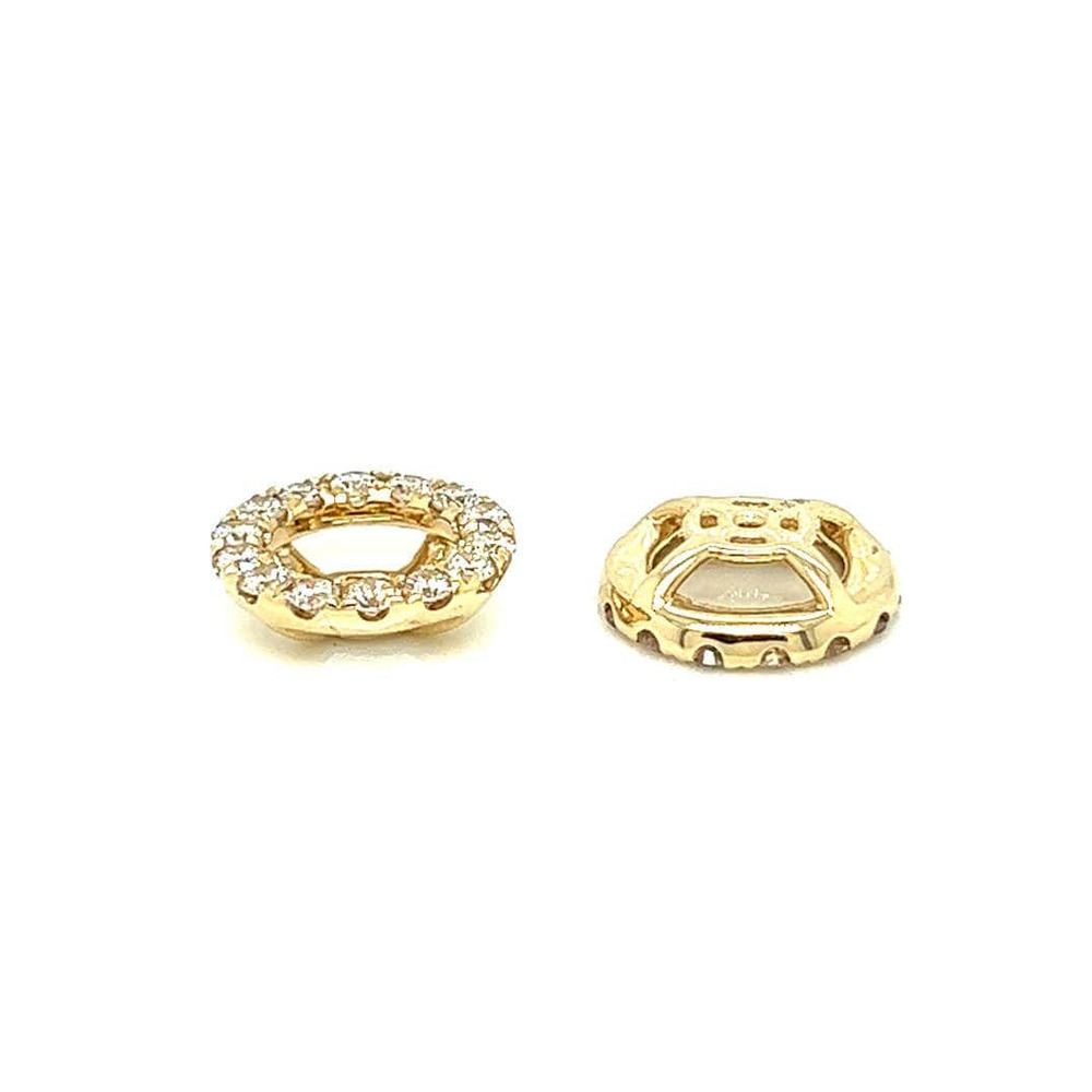 14k Yellow Gold Earring Jackets with 26 Round Diamonds-55mm